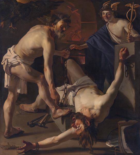 Prometheus Chained by Vulcan, 1623 - Dirck van Baburen