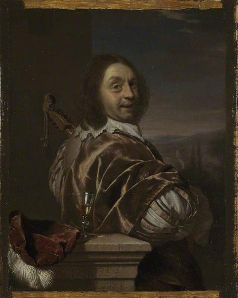 Self Portrait of the Artist, with a Cittern, 1674 - Франц ван Мирис