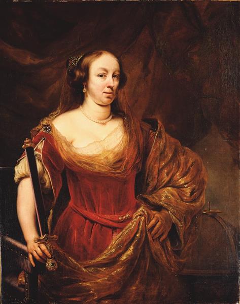 Portret Królowej Ludwiki Marii Gonzagi De Nevers, 1645 - Ferdinand Bol