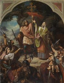 El Rey Don Pelayo En Covadonga - Luis de Madrazo y Kuntz