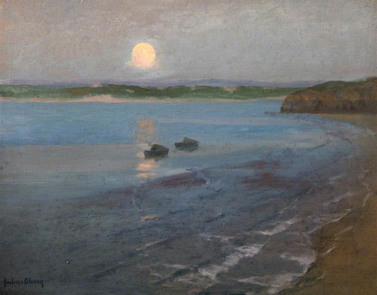 Moonrise, St Ives Bay - Albert Julius Olsson