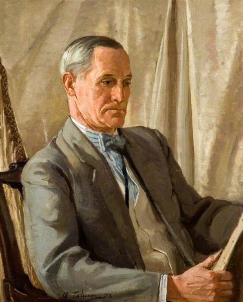 Portrait of a Man Studying a Painting, 1936 - Algernon Mayow Talmage