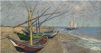 Fishing boats on the Beach at Les Saintes-Maries-de-la-Mer - Vincent van Gogh