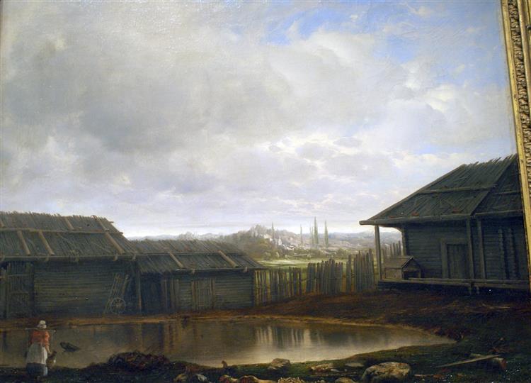 Деревенский пейзаж, 1855 - Apollinary Goravsky