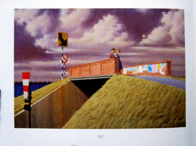 Meeting, Railway Bridge, 1982 - Jeffrey Smart