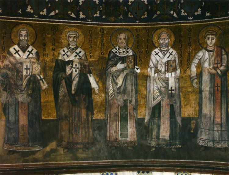 Church Fathers Order (left Part), c.1030 - 拜占庭馬賽克藝術