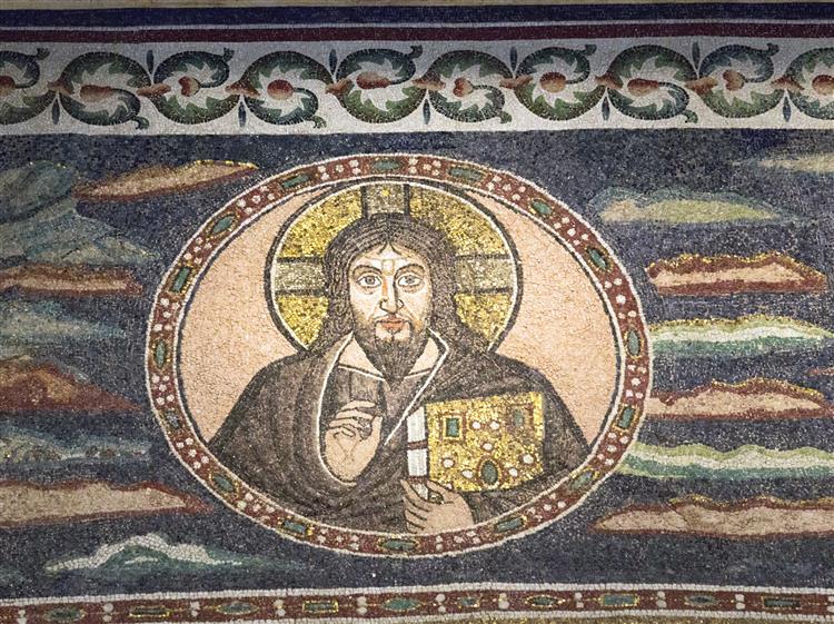 Blessing Christ Mosaic, c.549 - 拜占庭馬賽克藝術