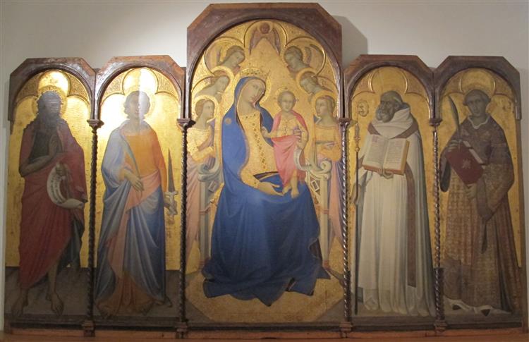 madonna in trono col bambino e angeli, c.1362 - Лука Ди Томме