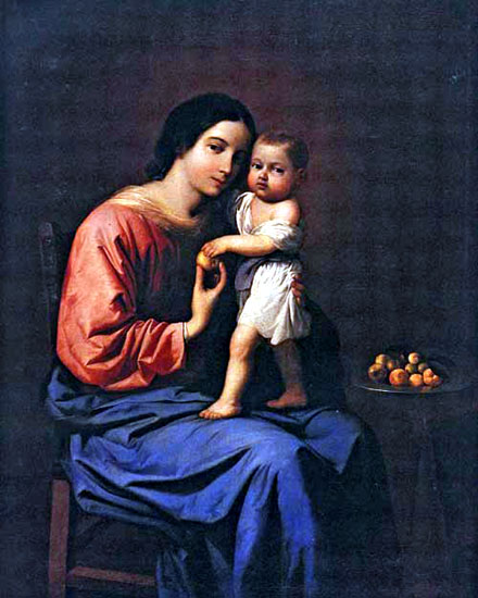 Madonna of the Apple, c.1660 - c.1664 - Франсиско де Сурбаран