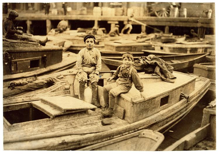 Fisher Boys Playing Truant, Boston, 1909, 1909 - 路易斯·海因