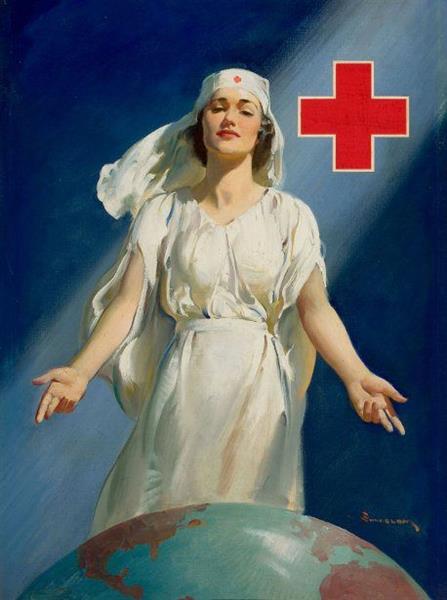 Red Cross Nurse, World War II poster - Haddon Sundblom