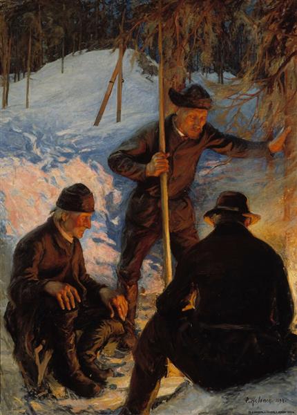 Tukkinuotiolla, 1893 - Pekka Halonen