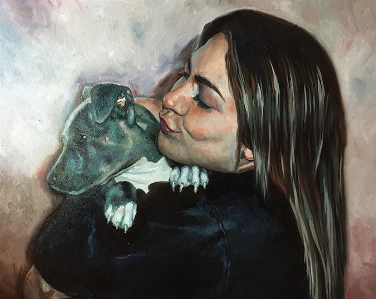Retrato Mujer Con Perro - Soleto