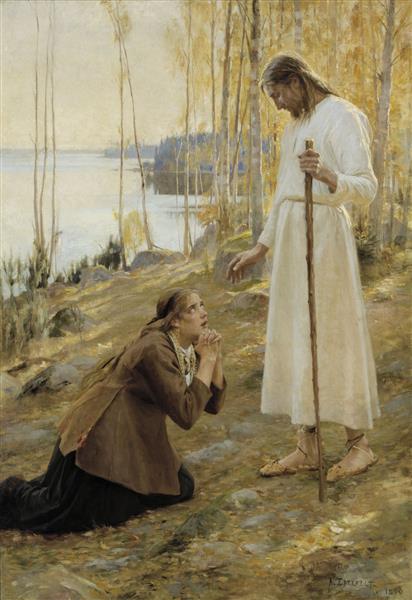 Christ and Mary Magdalene, a Finnish Legend - Albert Edelfelt