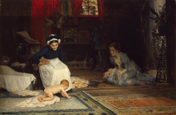 In the Nursery, 1885 - Альберт Эдельфельт