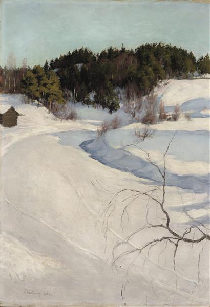 Vinterlandskap Från Myllykylä - Pekka Halonen