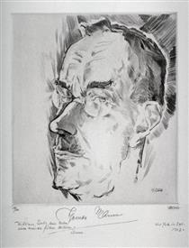 Portrait of the Novelist Thomas Mann - Max Oppenheimer