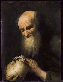 Democritus with a Skull - Jan Cossiers