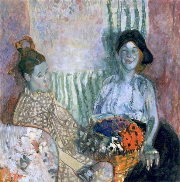 Loveday and Ann. Two Women with a Basket of Flowers, 1915 - Frances Hodgkins
