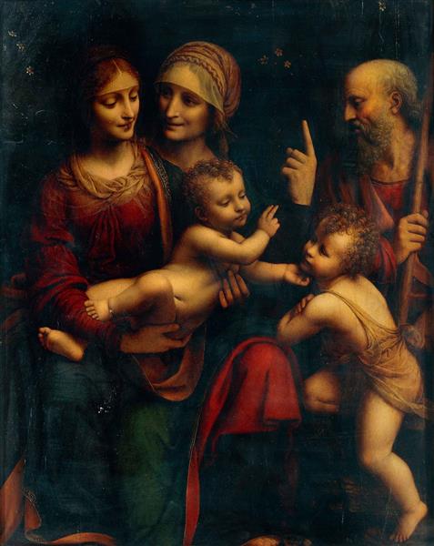 The Holy Family with Saints Anne and John, c.1520 - Бернардіно Луїні