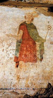 Fresco from the Tomb of Judgment in Ancient Mieza, Greece (Hermes) - Ancient Greek Painting and Sculpture