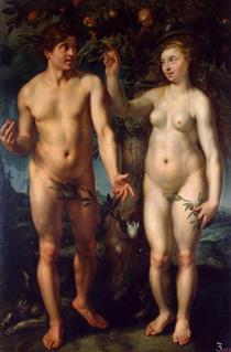 Adam and Eve (The Fall of Man) - Гендрік Гольціус