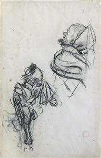 Study for the painting 'Moroccan Prisoners' - Alfred Dehodencq