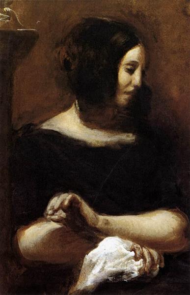 Portrait of George Sand, 1838 - Eugene Delacroix