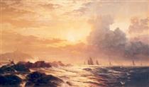 Yachting at Sunset - Edward Moran