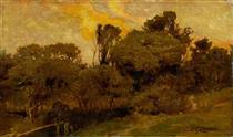 Landscape, Sunset - Frederick George Cotman