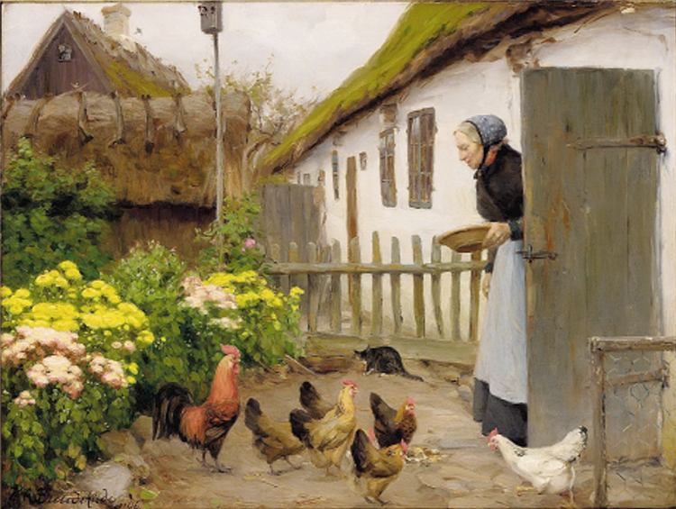 The Hens are Fed, 1906 - Hans Andersen Brendekilde