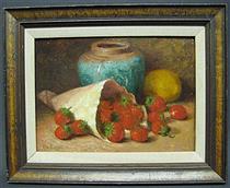 Still Life with Strawberries, Ginger Pot and Vase - Helen Augusta Hamburger