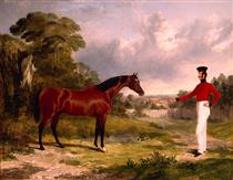 A Soldier with An Officer's Charger - John Frederick Herring senior