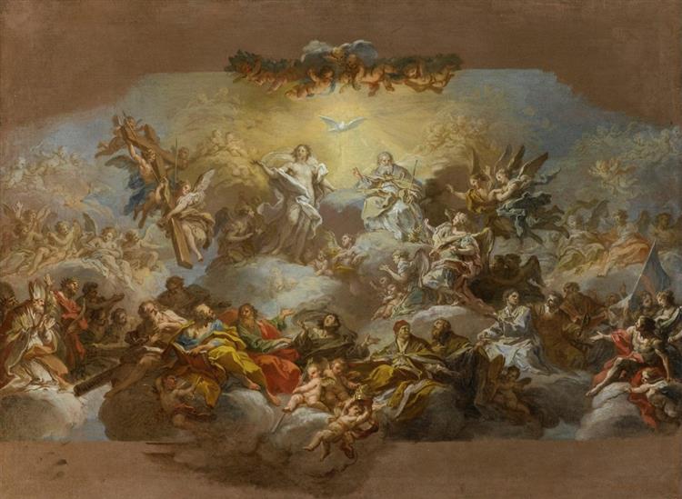 The Holy Trinity and Saints in Glory - Sebastiano Conca