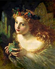 Take the Fair Face of Woman, and Gently Suspending, With Butterflies, Flowers, and Jewels Attending, Thus Your Fairy is Made of Most Beautiful Things - Sophie Gengembre Anderson