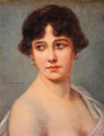 Portrait of young lady - Rafael García Hispaleto
