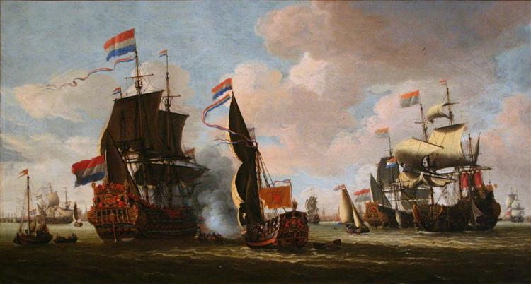 Die Niederländische Flotte Auf Der Reede Vor Amsterdam - Abraham Storck