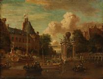 The Arrival of the Russian Embassy in Amsterdam, 29 August 1697 - Abraham Storck