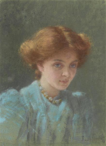 Blue and Gold: Portrait of Dorothy Sutherland, 1908 - Jane Sutherland