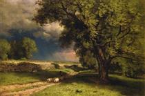Landscape with Sheep - George Inness