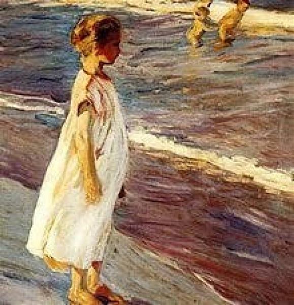 Girl on the beach - Joaquín Sorolla