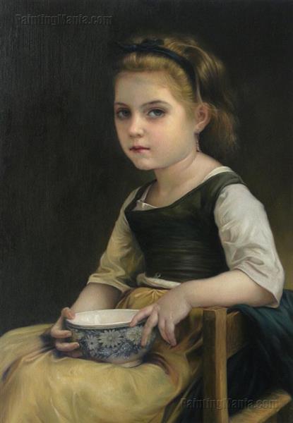 Petite Fille Au Bol Bleu - William-Adolphe Bouguereau