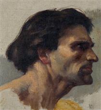 Study of a Head - Charles William Mitchell