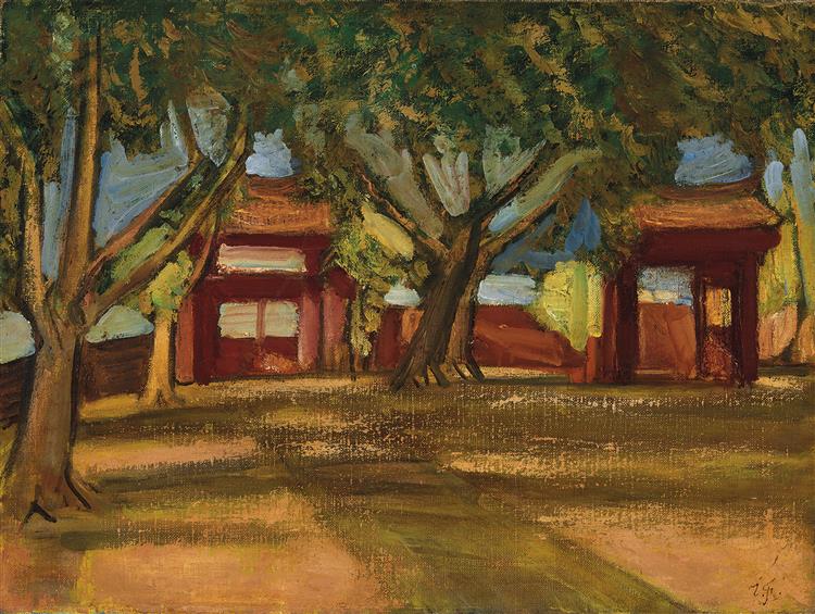 Landscape with Tainan Seibyo, 1933 - Fujishima Takeji