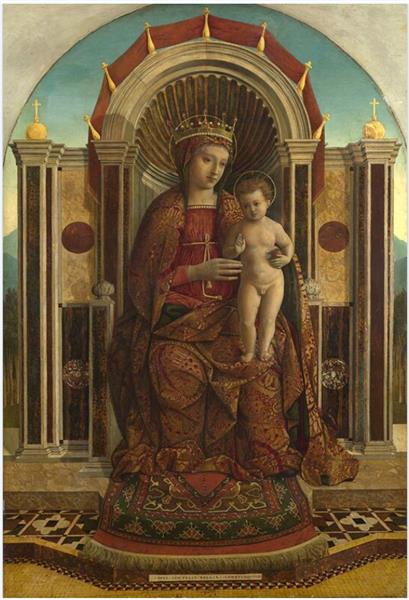 The Virgin and Child Enthroned, c.1485 - 真蒂萊·貝利尼