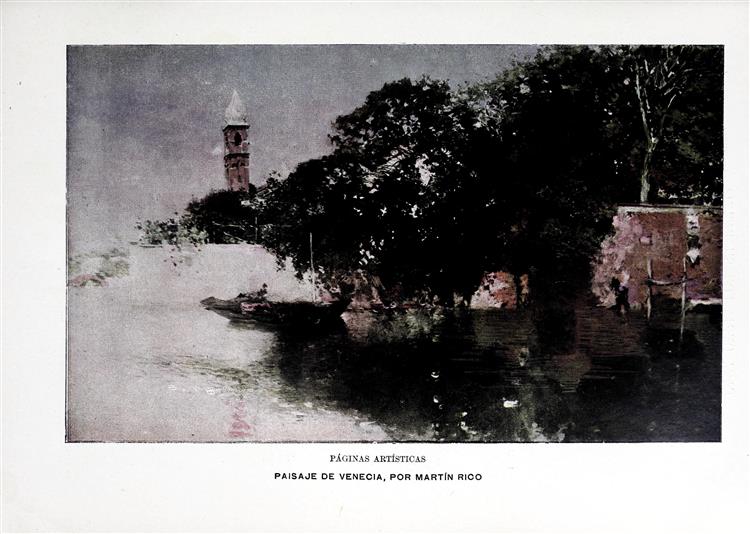 Artistic Pages. Landscape Of Venice., 1900 - Martín Rico y Ortega