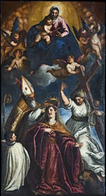 La Virgine assunta assiste alla incoronazione di Venezia fatta dal vescovo San Magno - Palma il Giovane