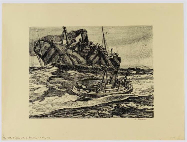 The Little Drifter and the Big Freighter, 1919 - Arthur Lismer