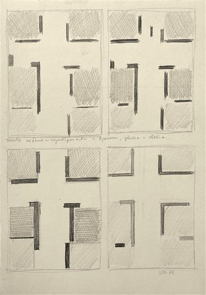 Sketch of Four Compositions, 1964 - Hryhorii Havrylenko