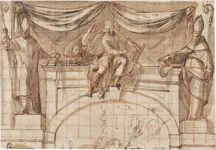 Design for the Decoration of the Front Wall of a Chapel, c.1575 - Carlo Urbino